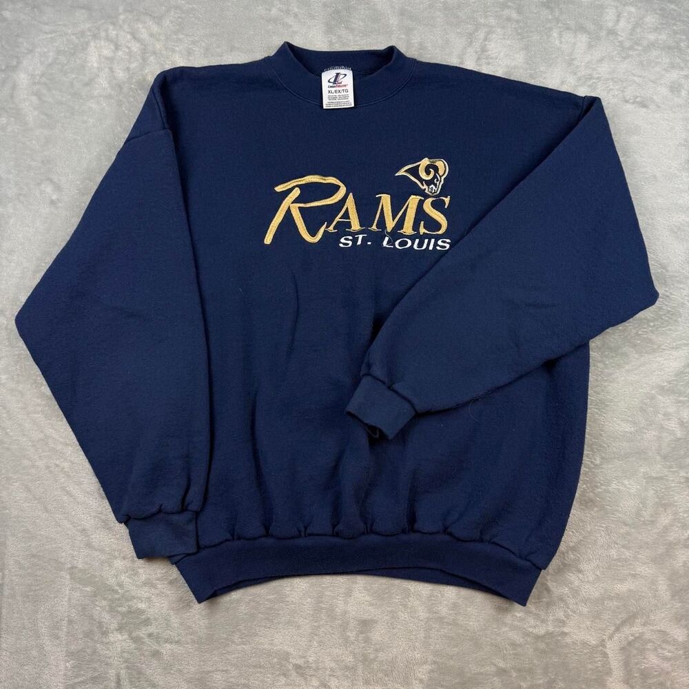 Logo-athletic Men's Navy and Blue Sweatshirt
